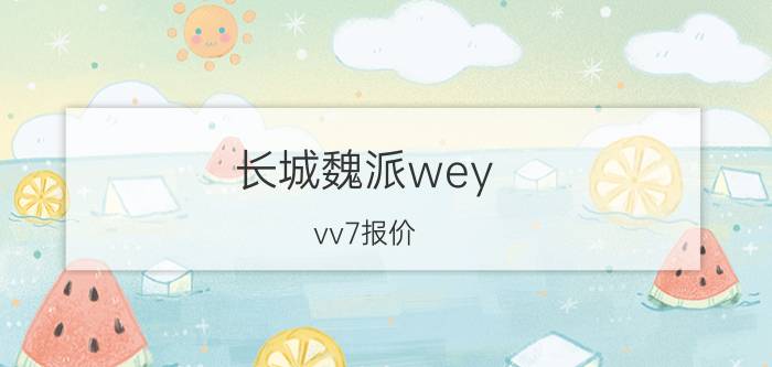 长城魏派wey vv7报价（长城魏派vv6）